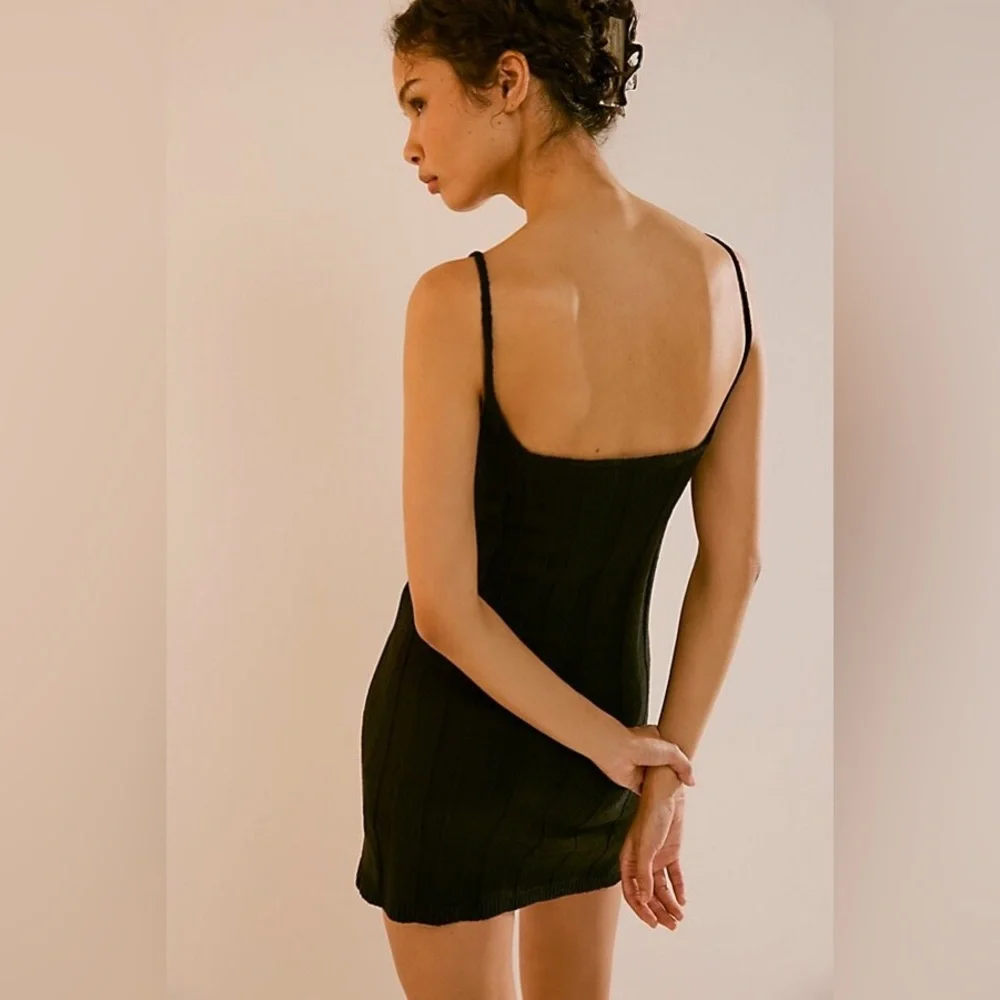 Free People Black Mini Dress with Blazer Look